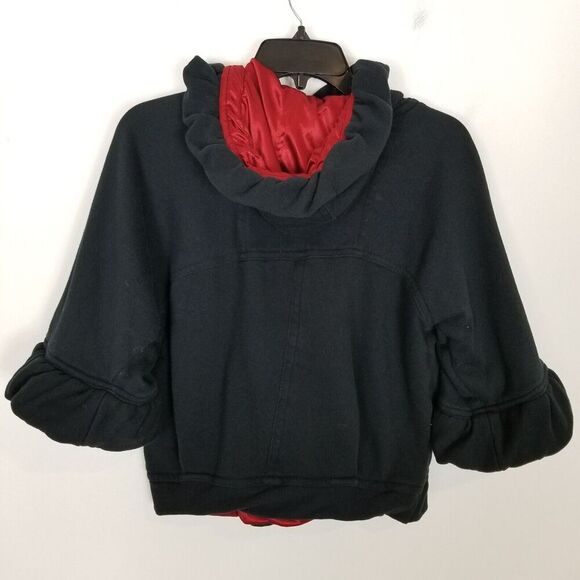 Anthropologie Knitted Dove Women Ruffle Jacket  Sz XS blue/black - Picture 4 of 10